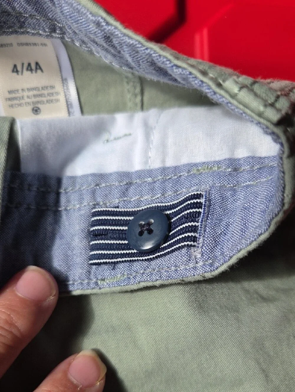 OshKosh B'gosh Light Sage Green Kids Shorts with Chambray Waistband